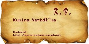 Kubina Verbéna névjegykártya
